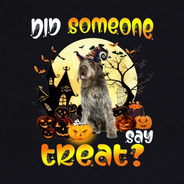 Wirehaired Pointing Griffon Did Someone Say Treat Halloween by Tagliarini Kristi